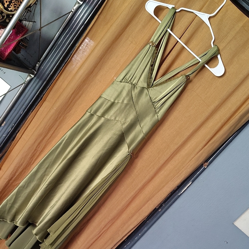 Cache Olive Green Prom Dress